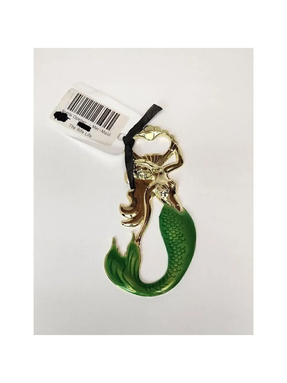 Blush Gold Metal Green Enamel Mermaid Bottle Opener